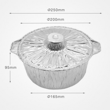 Disposable Hot Pot Outdoor Camping and Picnic Packaging Aluminum Foil Tin Foil Pot 1800ml