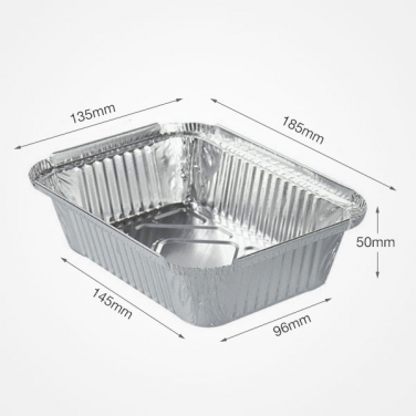 700ml Takeout Rectangle Aluminum Foil Food Container Oblong Aluminum Dinner Box with Lids
